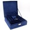 Two-Layer Jewelry Box Organizer Display Storage case with Lock (Deep Blue)